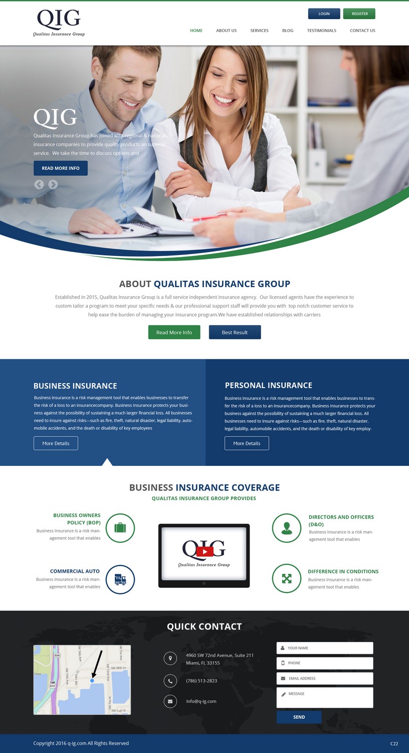 Web Design by pb for Qualitas Insurance Group | Design #10572807
