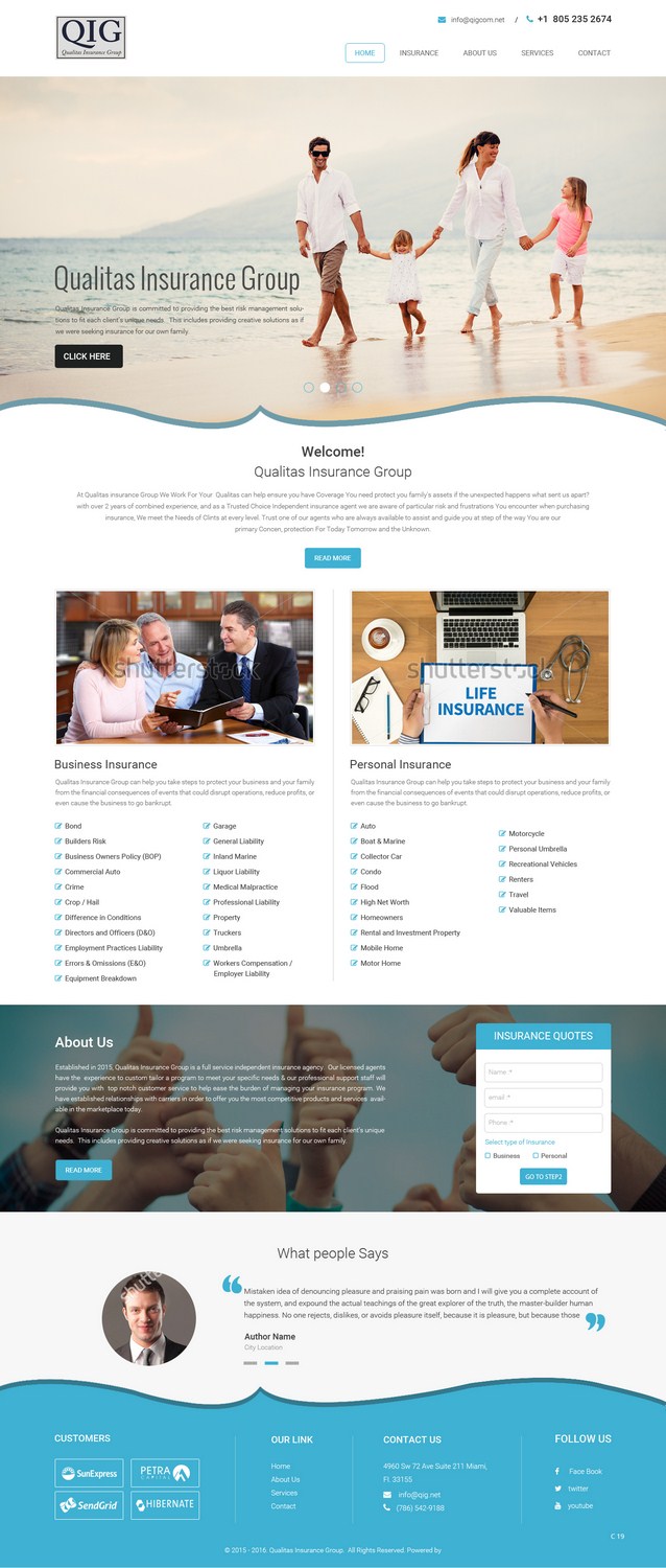Web Design by pb for Qualitas Insurance Group | Design #10581826