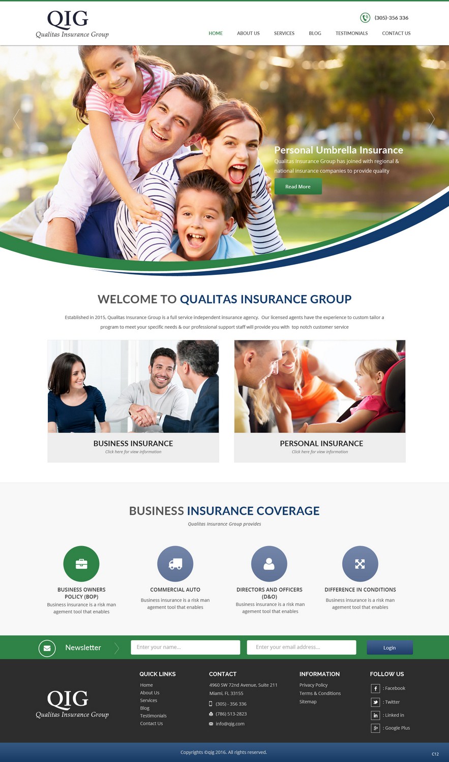 Web Design by pb for Qualitas Insurance Group | Design #10582649