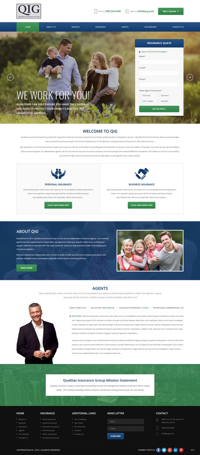 Web Design by pb for Qualitas Insurance Group | Design #10598863