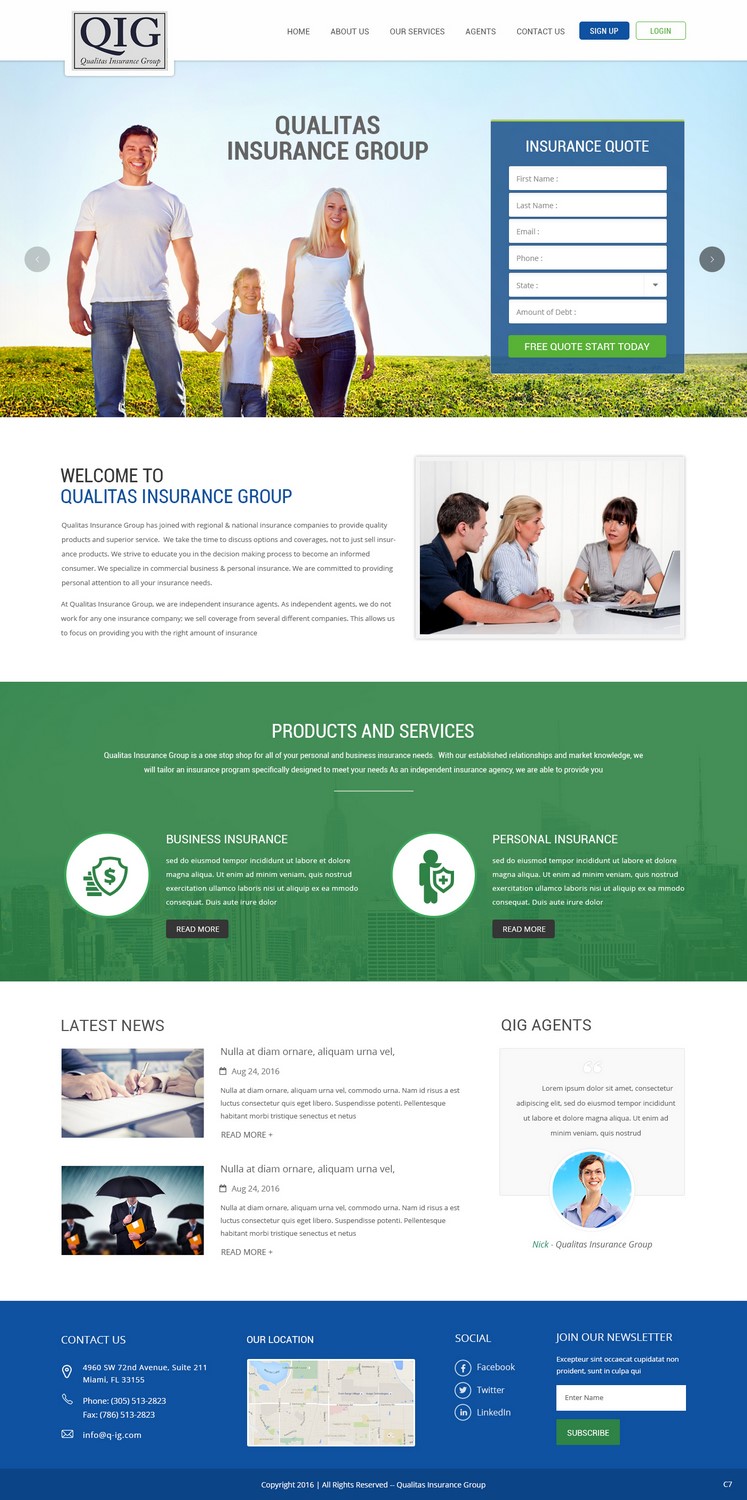 Web Design by pb for Qualitas Insurance Group | Design #10605410