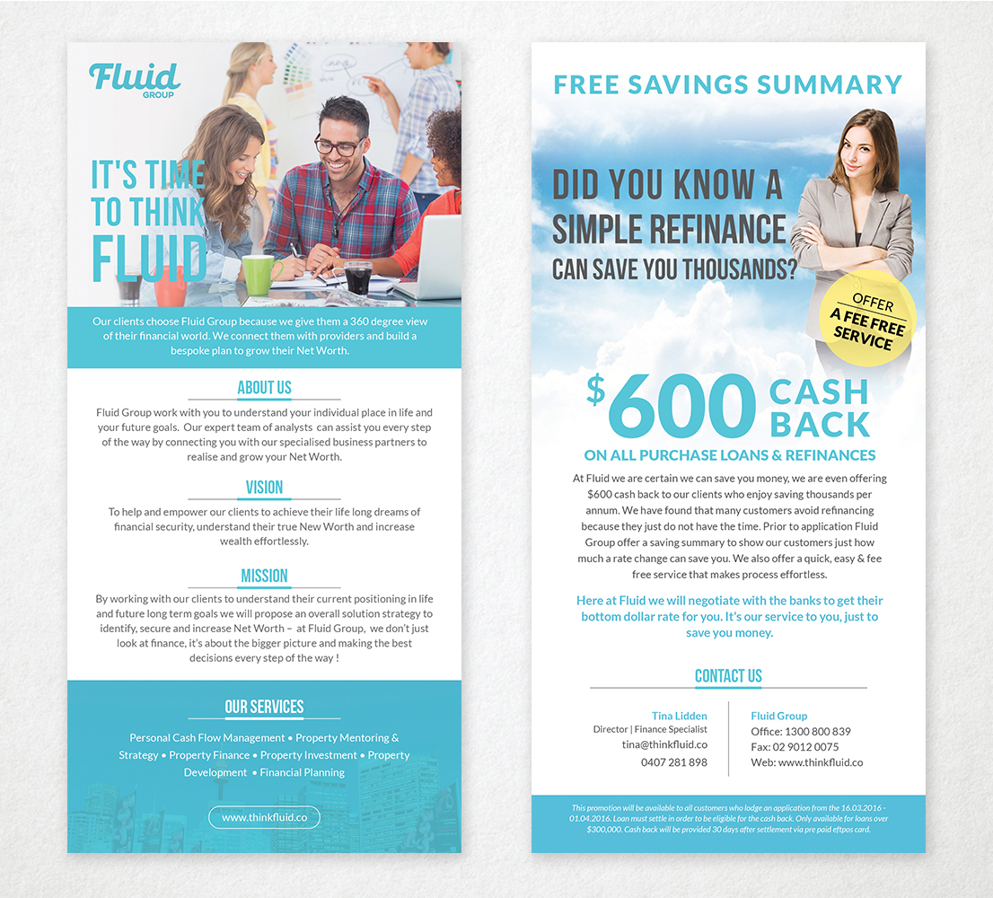 Flyer Design by sun_design for FLUID GROUP AUSTRALIA | Design #10676000