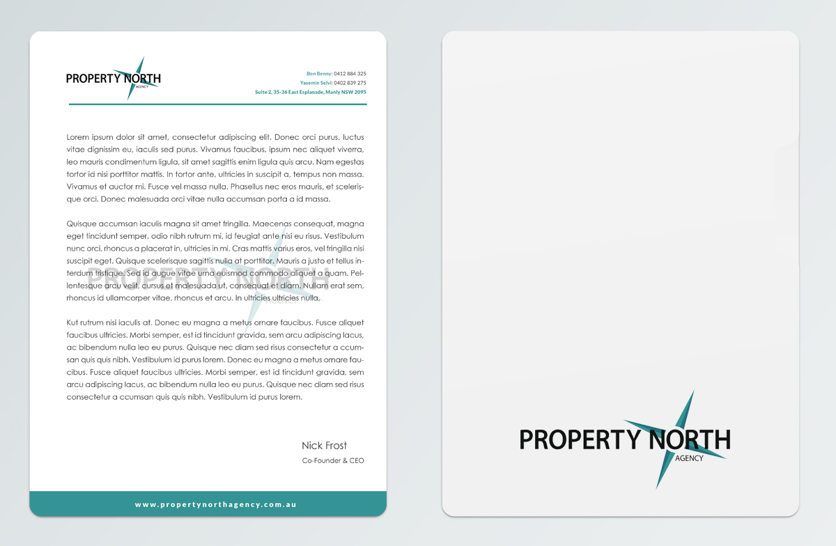 Stationery Design by Pointless Pixels India for Property North Agency | Design #10626956
