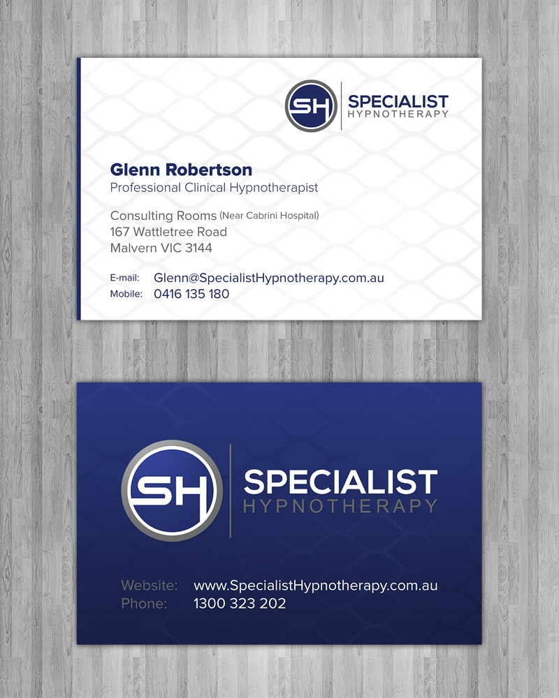 Visitenkarten-Design von Chris für Specialist Hypnotherapy | Design #10598336