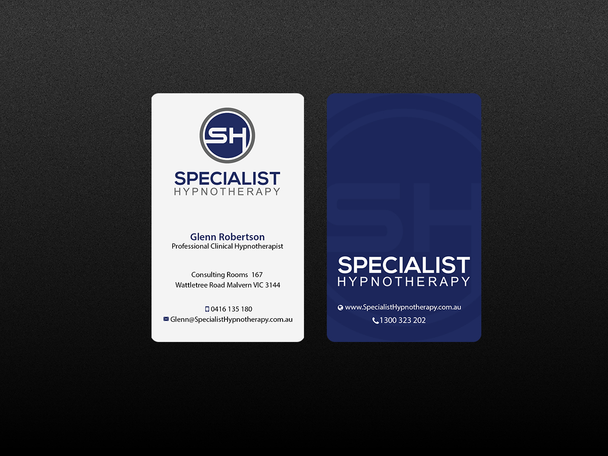 Visitenkarten-Design von Creations Box 2015 für Specialist Hypnotherapy | Design #10584926