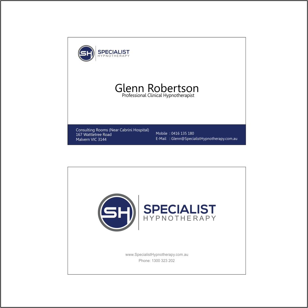 Visitenkarten-Design von aadadang für Specialist Hypnotherapy | Design #10605985