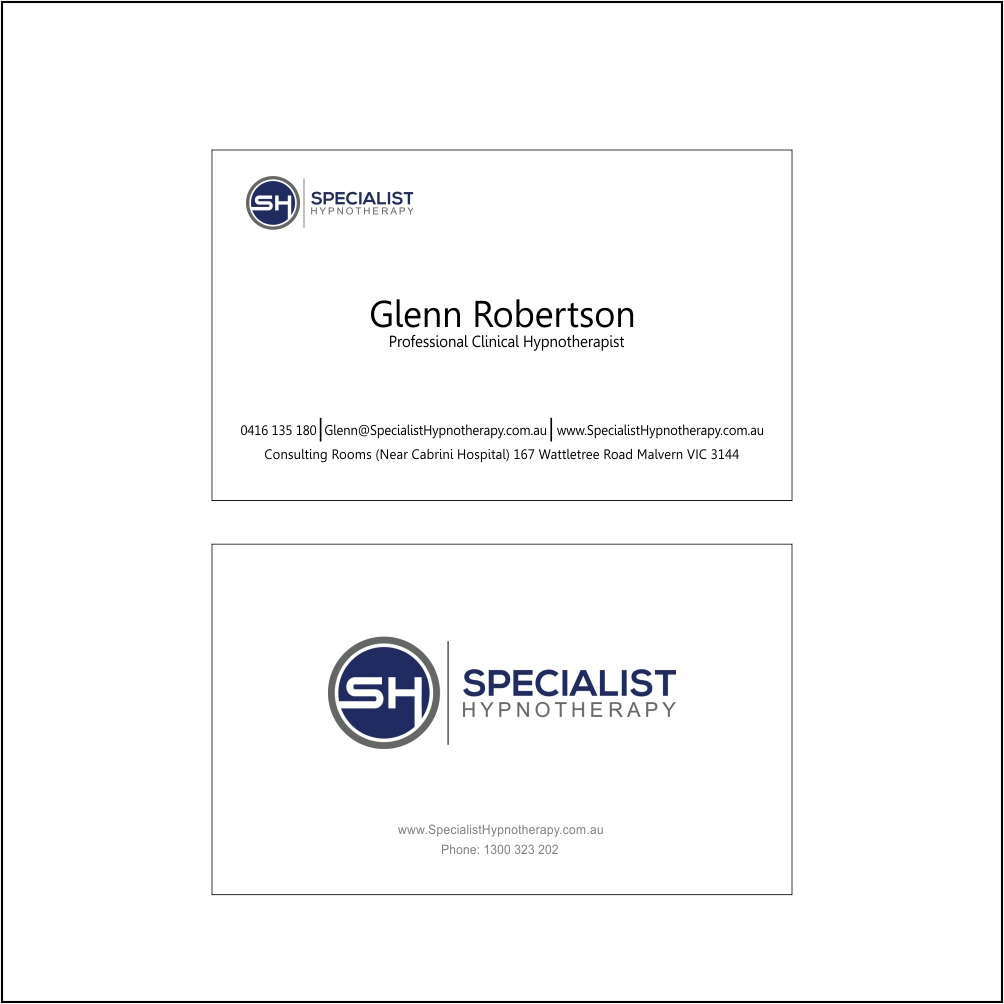 Visitenkarten-Design von aadadang für Specialist Hypnotherapy | Design #10605987