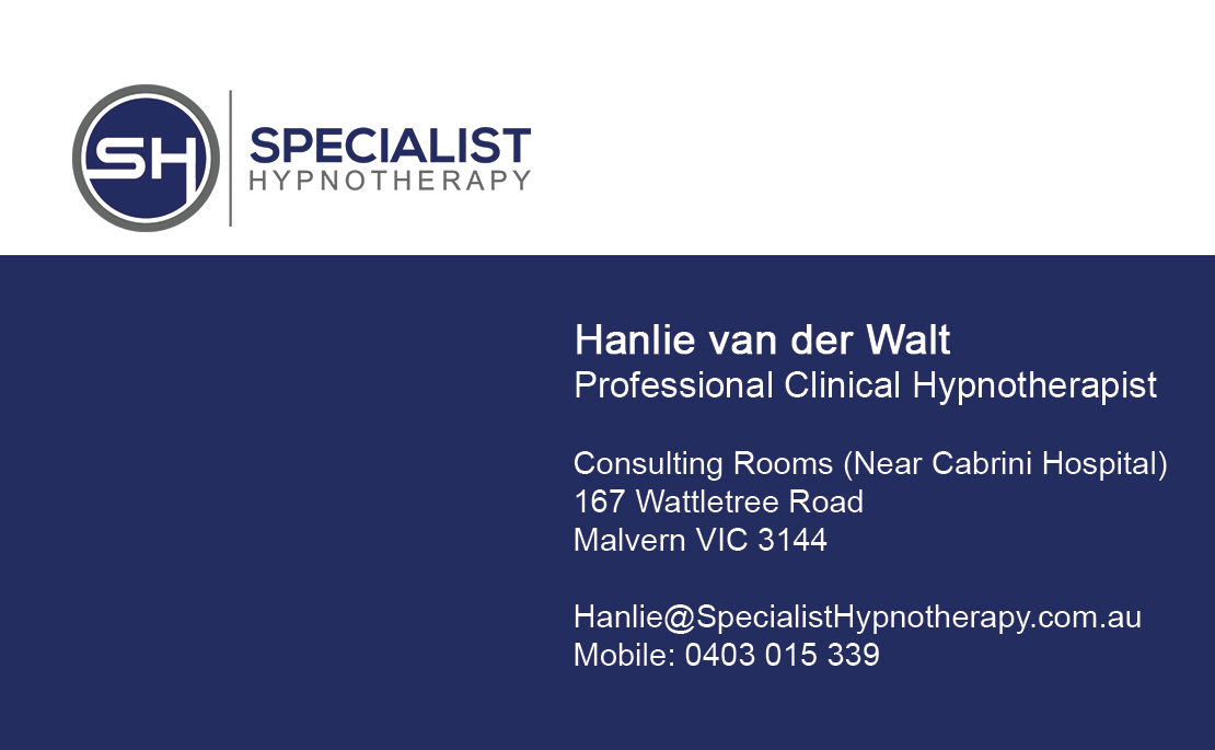 Visitenkarten-Design von NCDPSG für Specialist Hypnotherapy | Design #10618341
