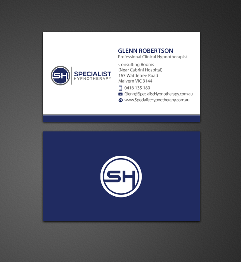 Diseño de Tarjeta de Presentación por chandrayaan.creative para Specialist Hypnotherapy | Diseño #10597023