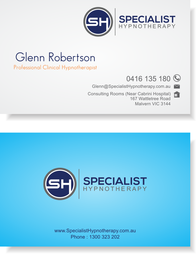 Diseño de Tarjeta de Presentación por motorboros para Specialist Hypnotherapy | Diseño #10587002