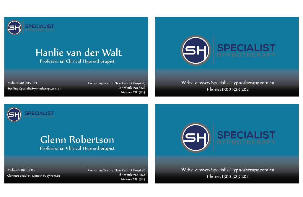 Design de Carte de Visite par Daniel.ledra pour Specialist Hypnotherapy | Design #10570756