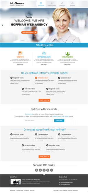 Web Design par Mayank Patel pour Agence numérique Hoffman | Design #2233077