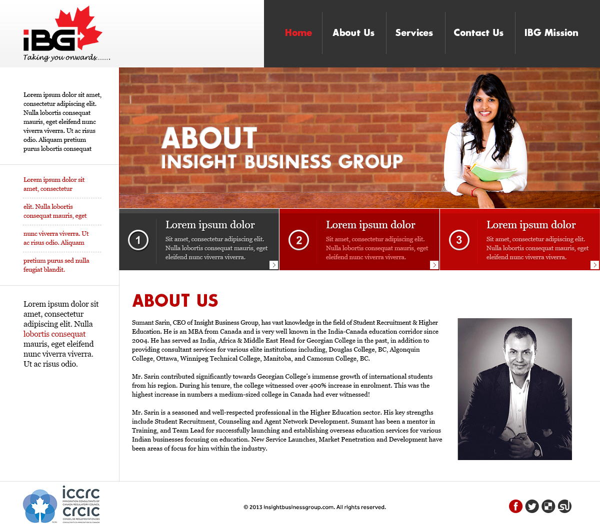 Diseño Web por Latest Design Ideas para Insight Business Group | Diseño #2279560