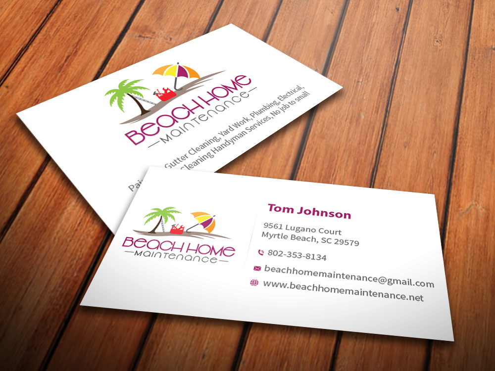 Business Card Design by MediaProductionArt for Beach Home Maintenance | Design: #10642757