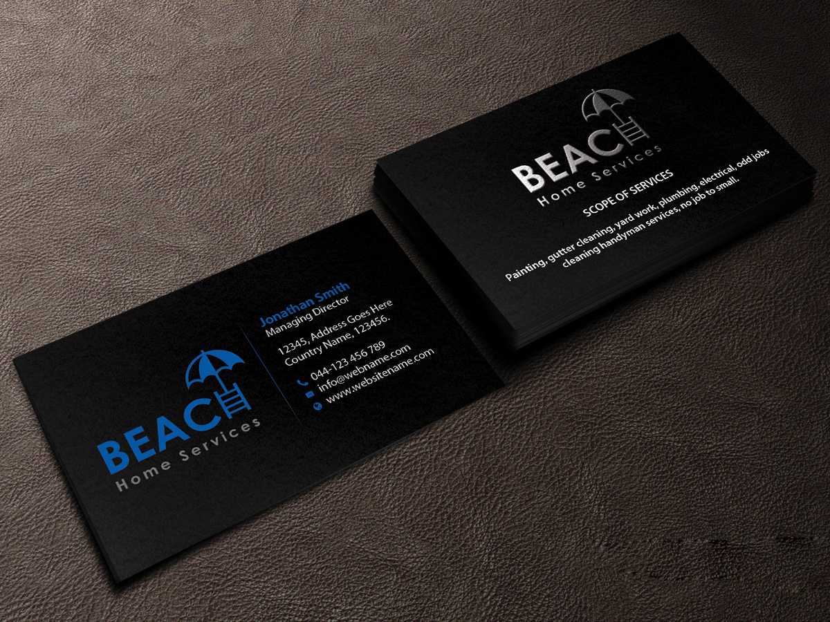 Business Card Design by Creations Box 2015 for Beach Home Maintenance | Design #10584458