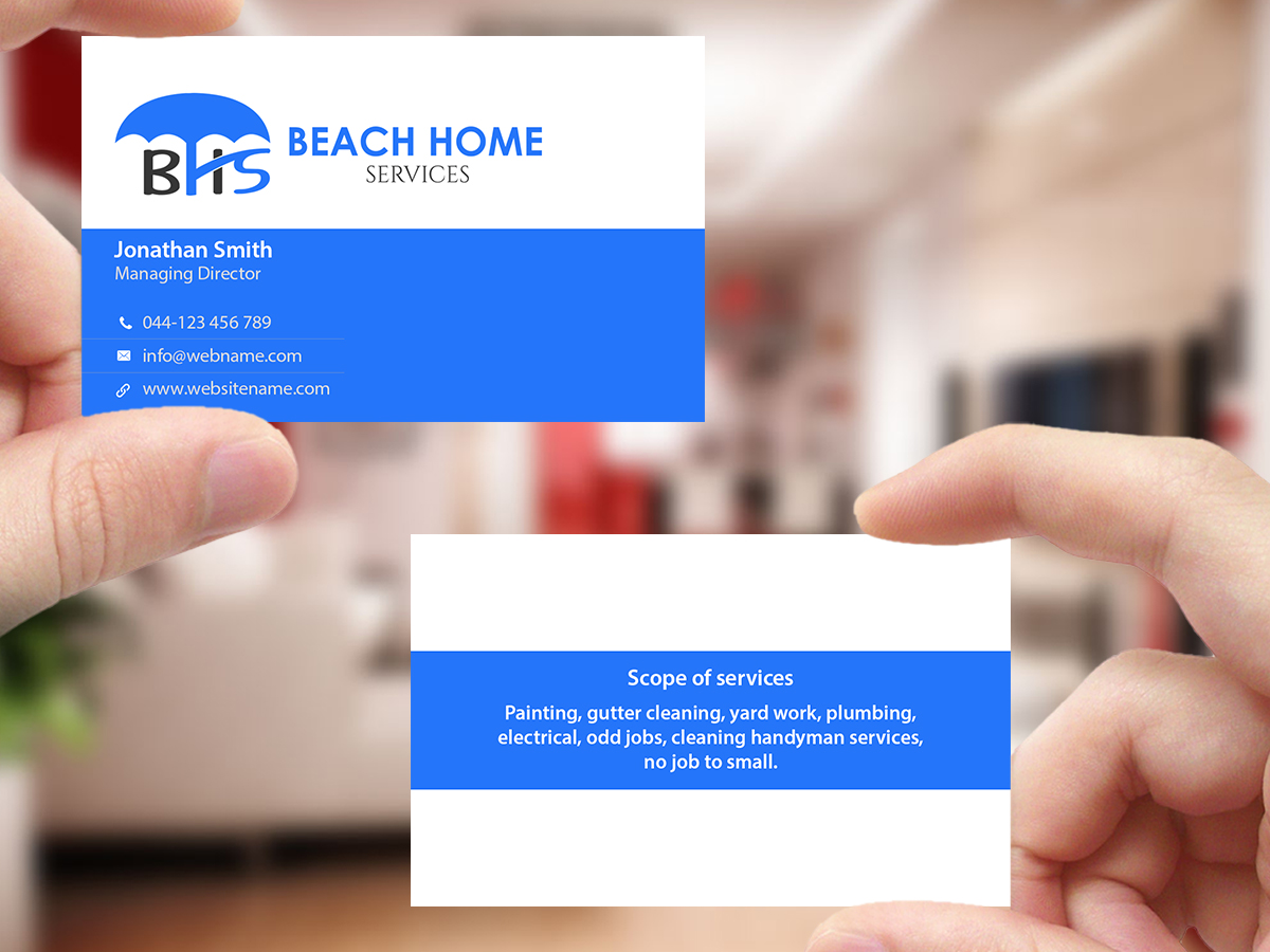 Business Card Design by Creations Box 2015 for Beach Home Maintenance | Design #10584465