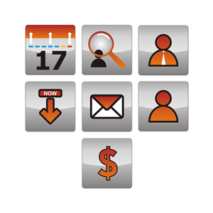 PIXEL ART tool bar buttons for female oriented social networking and dating site | Diseño Con Ícono por estante envi