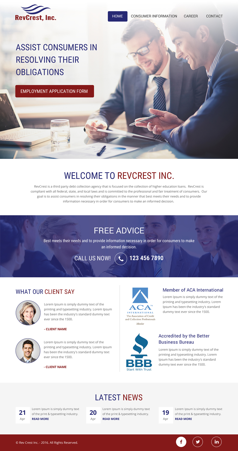 Web Design by rightway for Coast Professional, Inc. | Design #10681827
