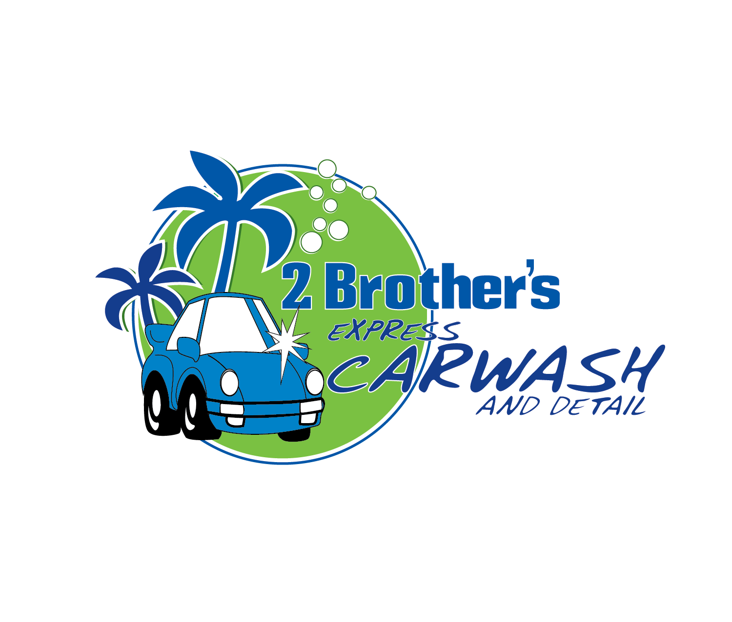 Elegant, Playful Logo Design for 2 Brothers Express Car Wash and Detail