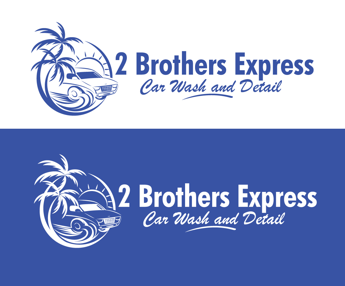 Elegant, Playful Logo Design for 2 Brothers Express Car Wash and Detail by blue eye Design