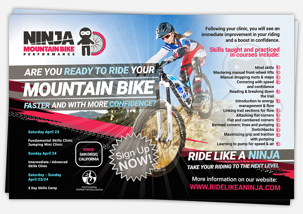 Flyer Design by creationz2011 for Ninja Mountain Bike Performance | Design #10665456