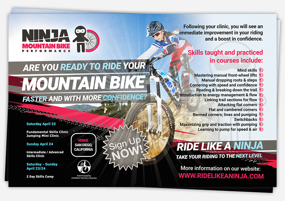 Flyer Design by creationz2011 for Ninja Mountain Bike Performance | Design #10676993