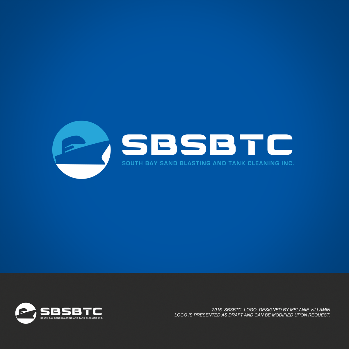 Design de Logo par mvillamin pour South Bay Sand Blasting and Tank Cleaning, Inc. | Design #10729287