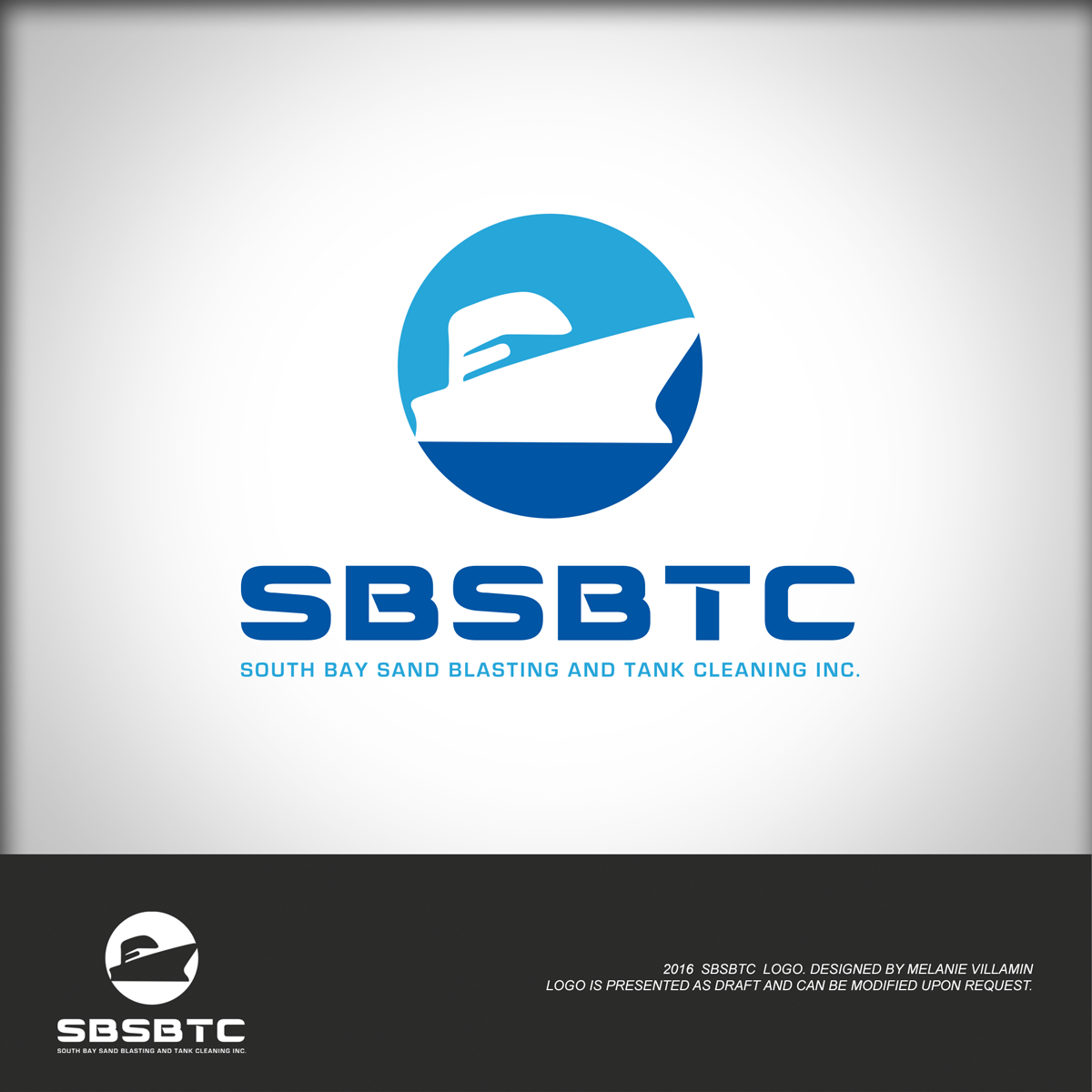 Logo Design by mvillamin for South Bay Sand Blasting and Tank Cleaning, Inc. | Design #10729292