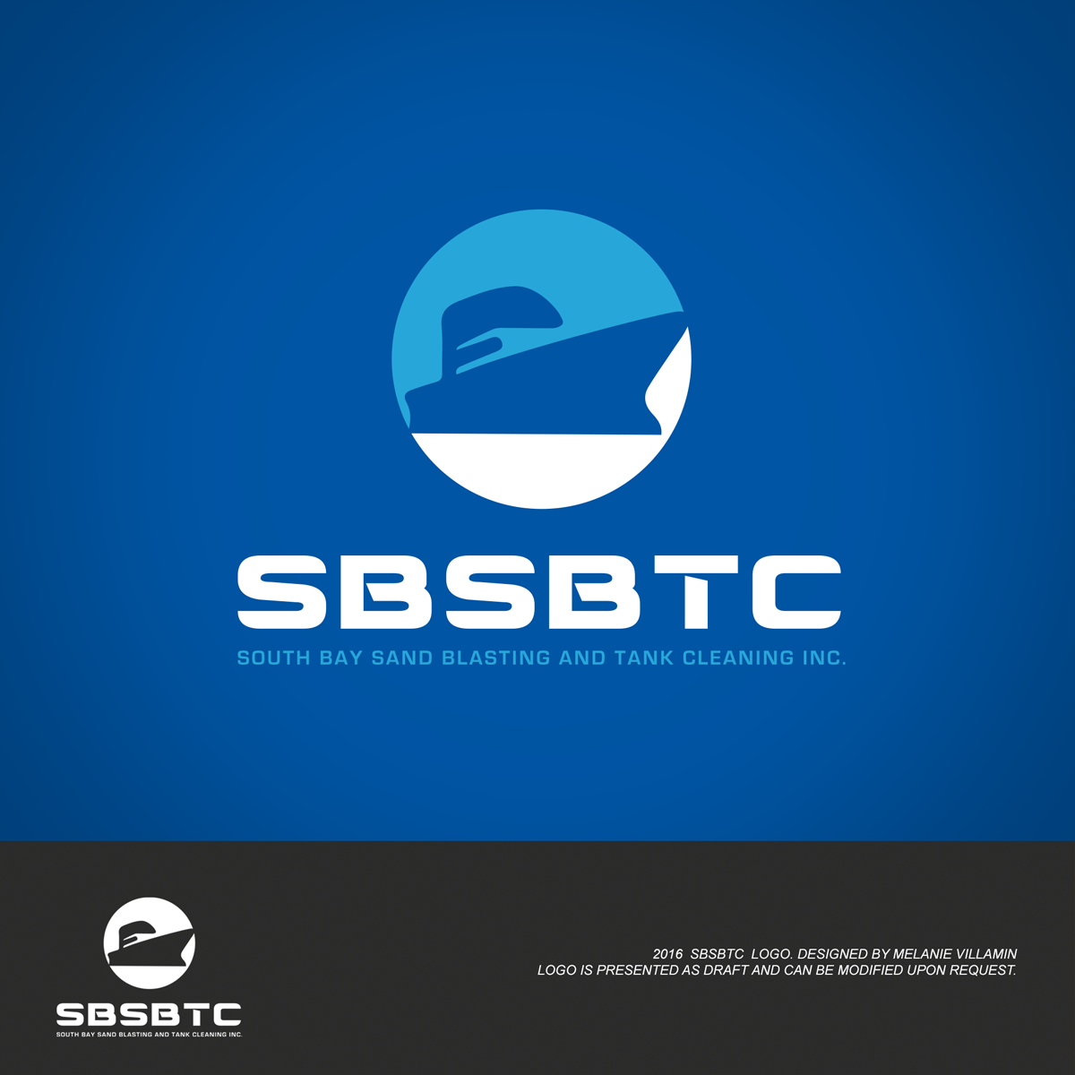 Design de Logo par mvillamin pour South Bay Sand Blasting and Tank Cleaning, Inc. | Design #10729308