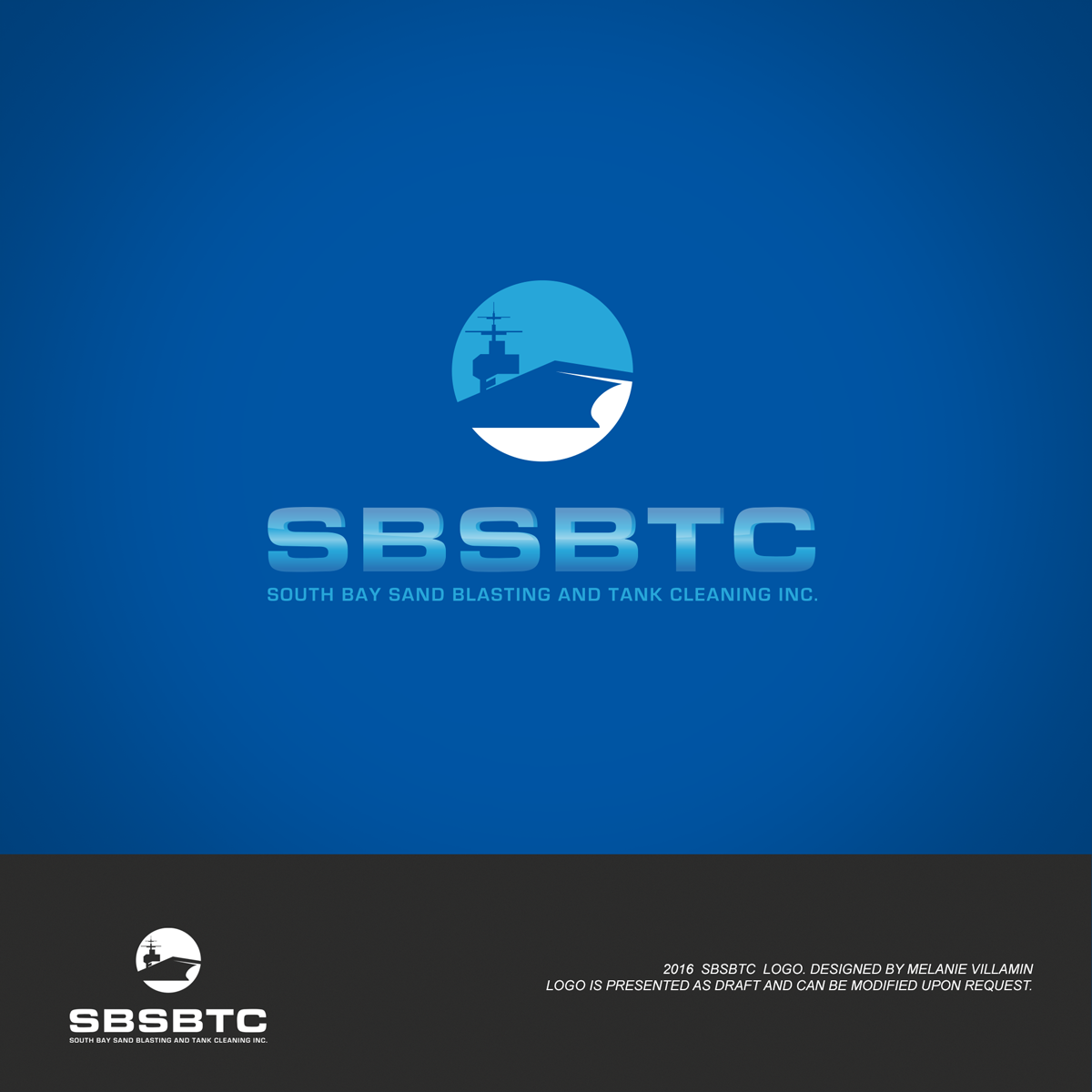 Design de Logo par mvillamin pour South Bay Sand Blasting and Tank Cleaning, Inc. | Design #10751541