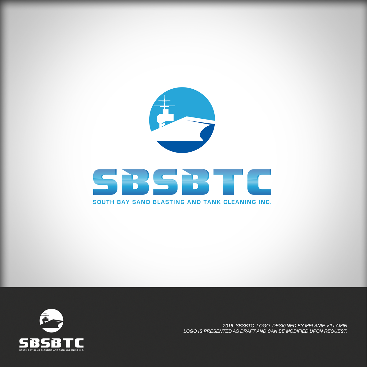 Design de Logo par mvillamin pour South Bay Sand Blasting and Tank Cleaning, Inc. | Design #10751545