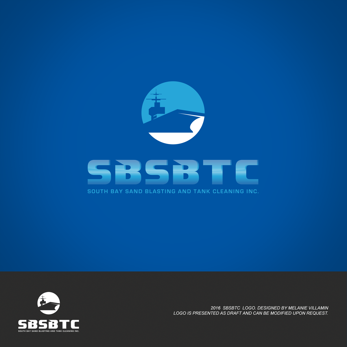 Design de Logo par mvillamin pour South Bay Sand Blasting and Tank Cleaning, Inc. | Design #10751554