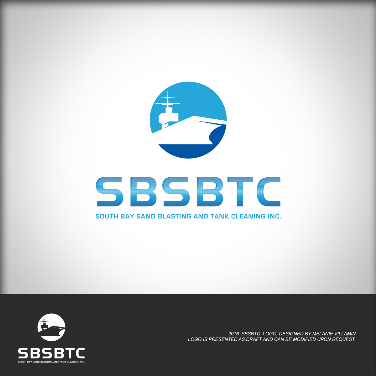 Design de Logo par mvillamin pour South Bay Sand Blasting and Tank Cleaning, Inc. | Design #10751571
