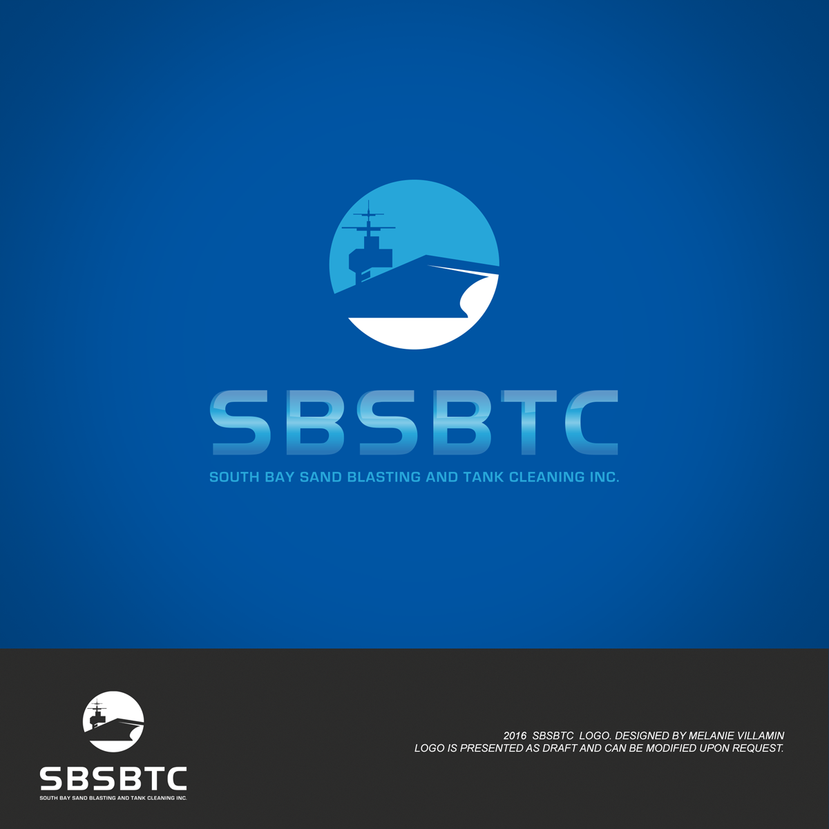 Design de Logo par mvillamin pour South Bay Sand Blasting and Tank Cleaning, Inc. | Design #10751580