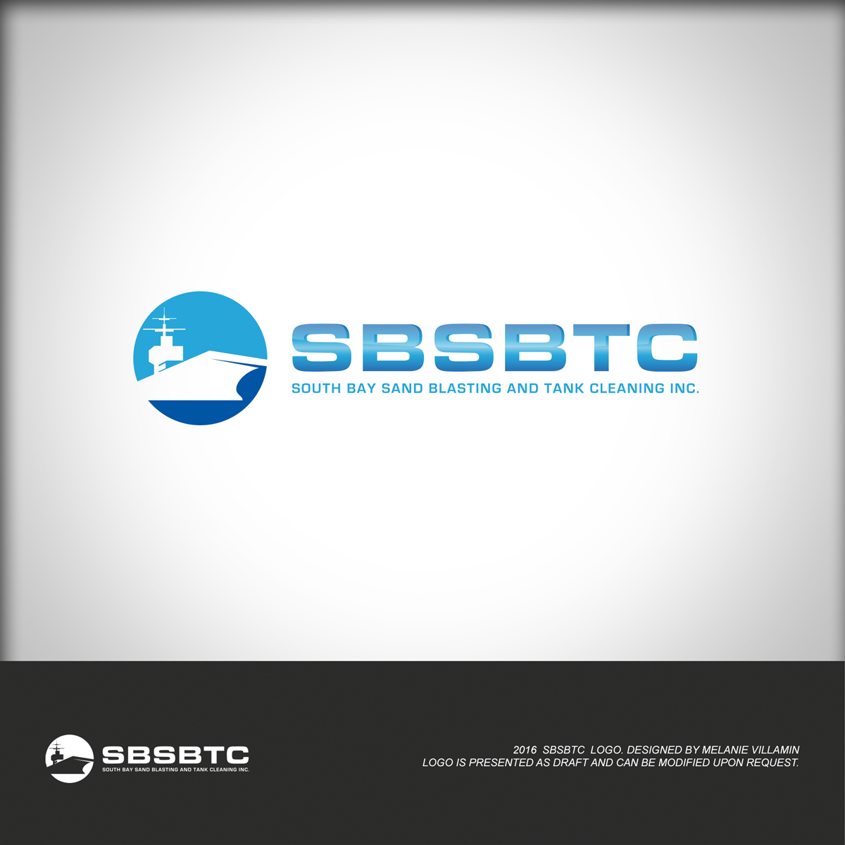 Design de Logo par mvillamin pour South Bay Sand Blasting and Tank Cleaning, Inc. | Design #10751583