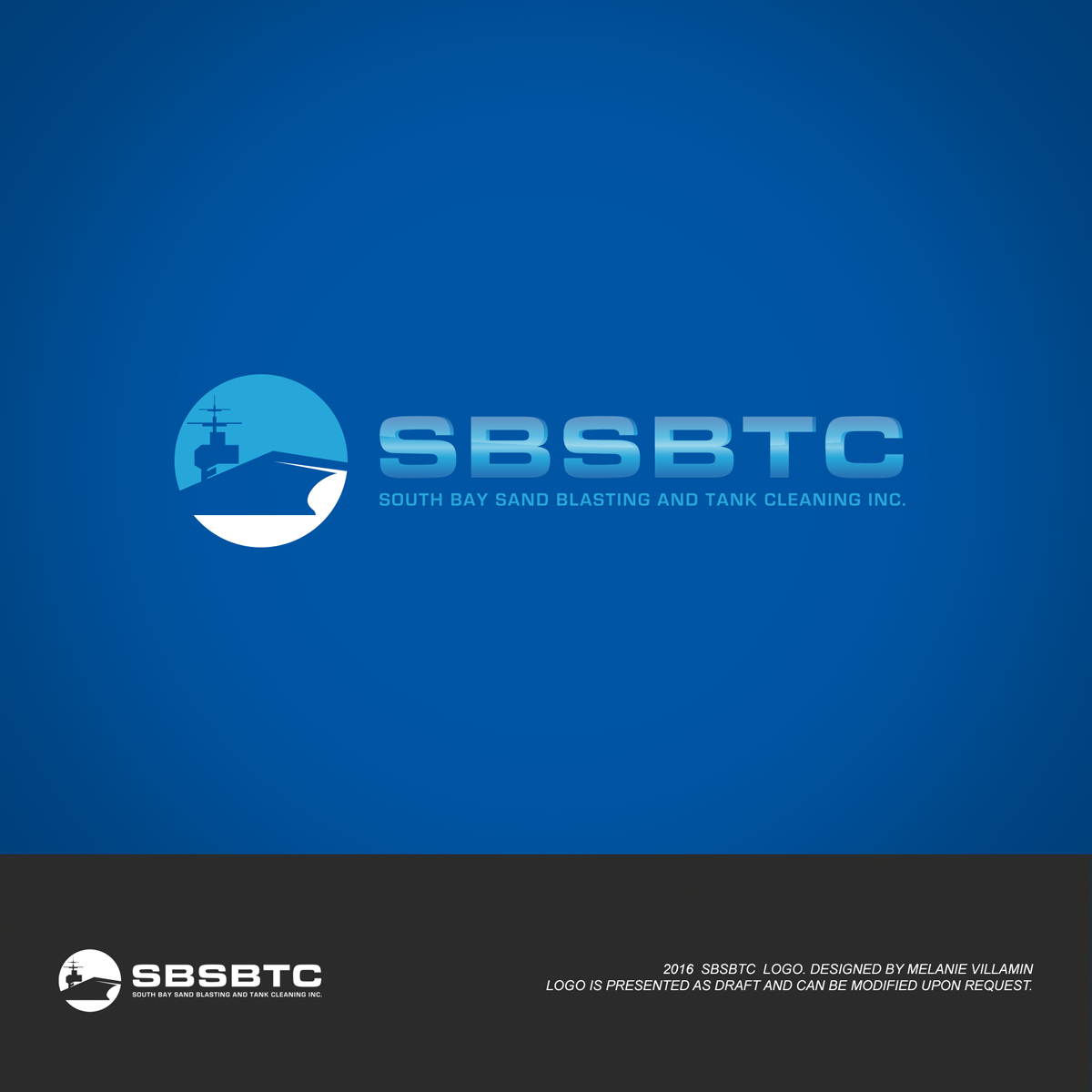 Design de Logo par mvillamin pour South Bay Sand Blasting and Tank Cleaning, Inc. | Design #10751585