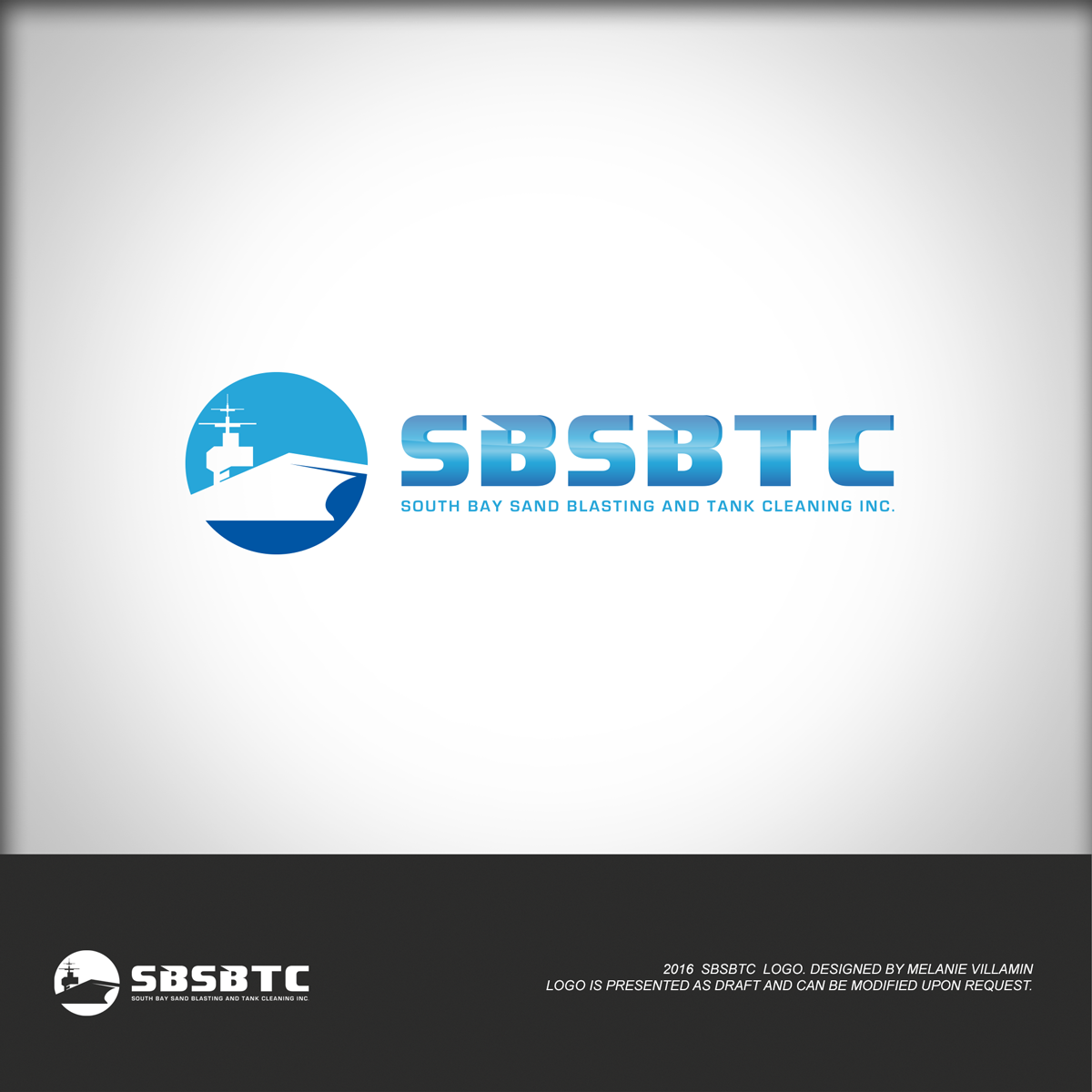 Design de Logo par mvillamin pour South Bay Sand Blasting and Tank Cleaning, Inc. | Design #10751592