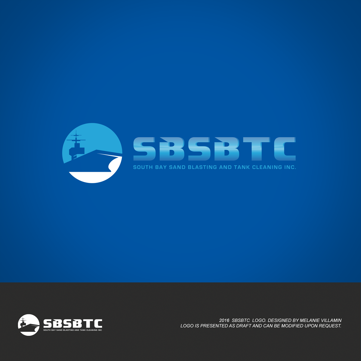 Design de Logo par mvillamin pour South Bay Sand Blasting and Tank Cleaning, Inc. | Design #10751593