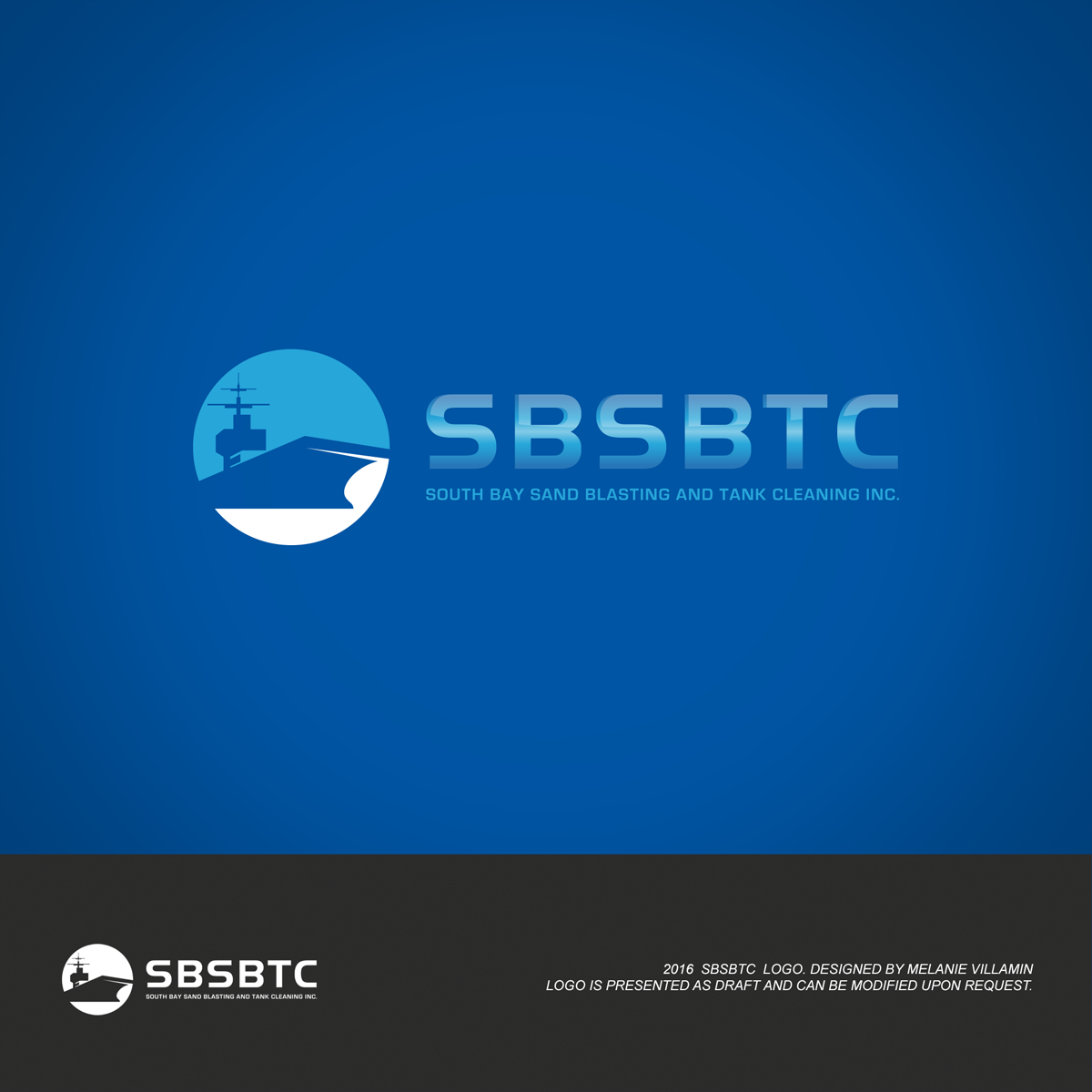 Design de Logo par mvillamin pour South Bay Sand Blasting and Tank Cleaning, Inc. | Design #10751601