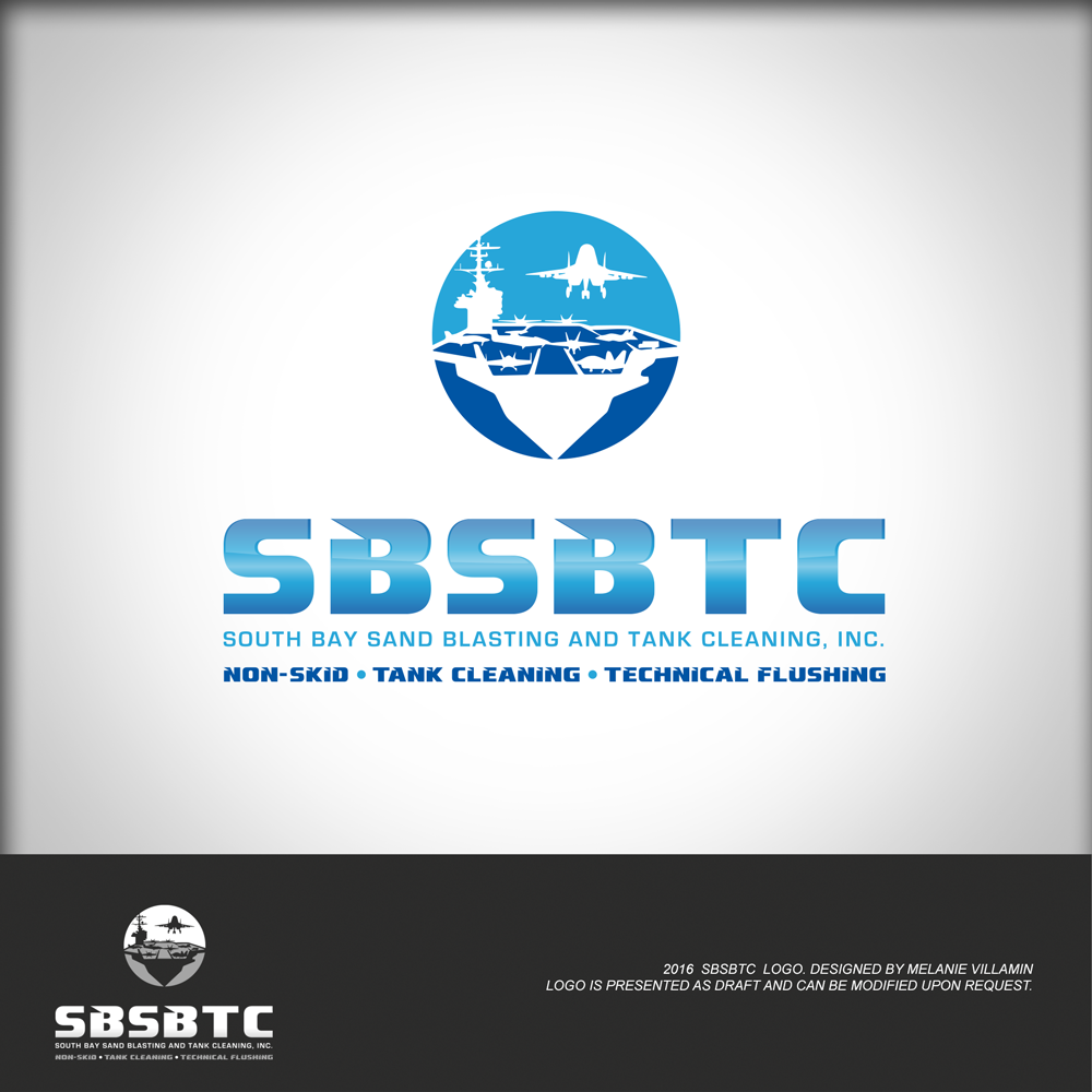 Logo Design by mvillamin for South Bay Sand Blasting and Tank Cleaning, Inc. | Design #11078414