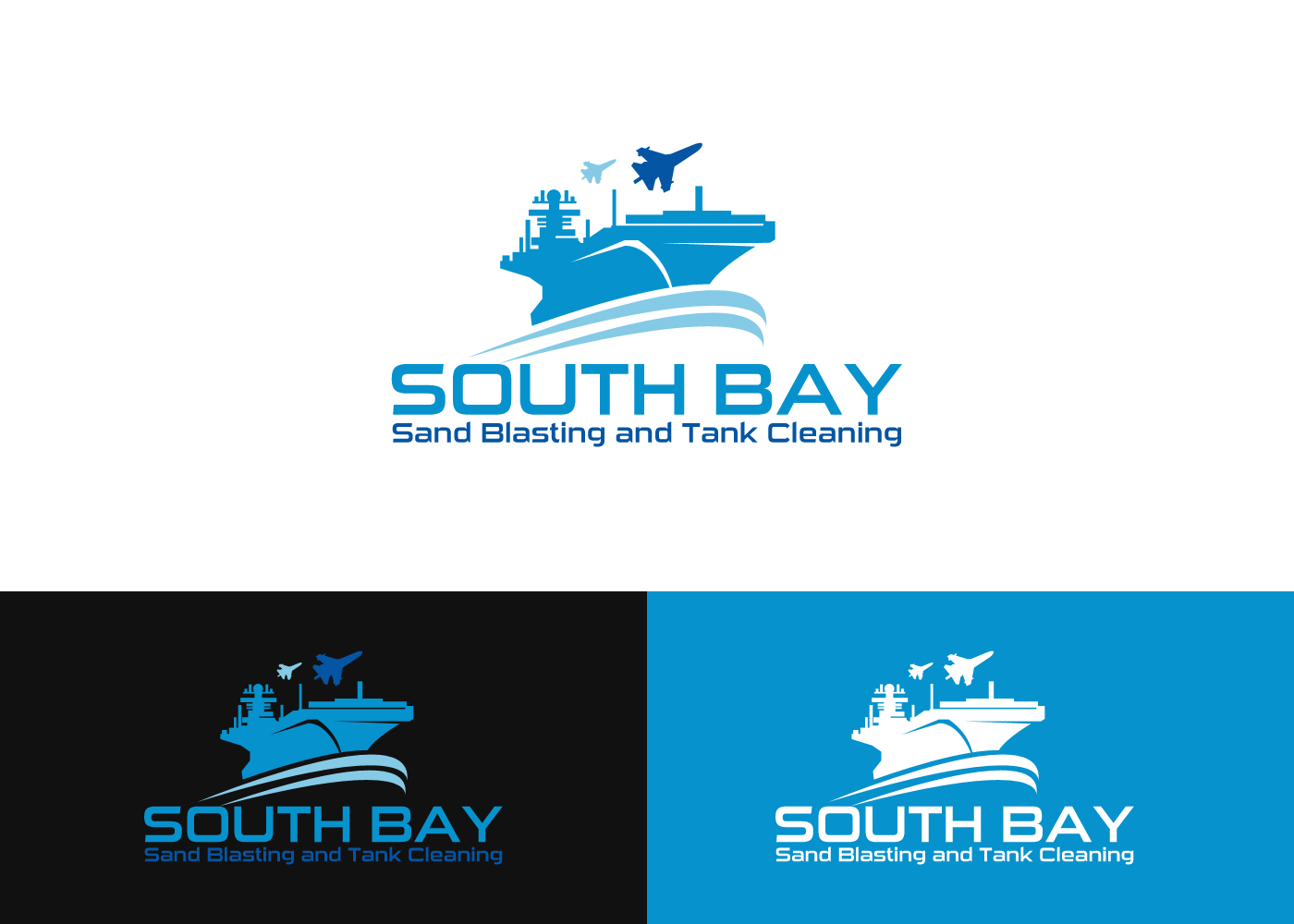 Logo Design by BehindSymbols for South Bay Sand Blasting and Tank Cleaning, Inc. | Design #10747774