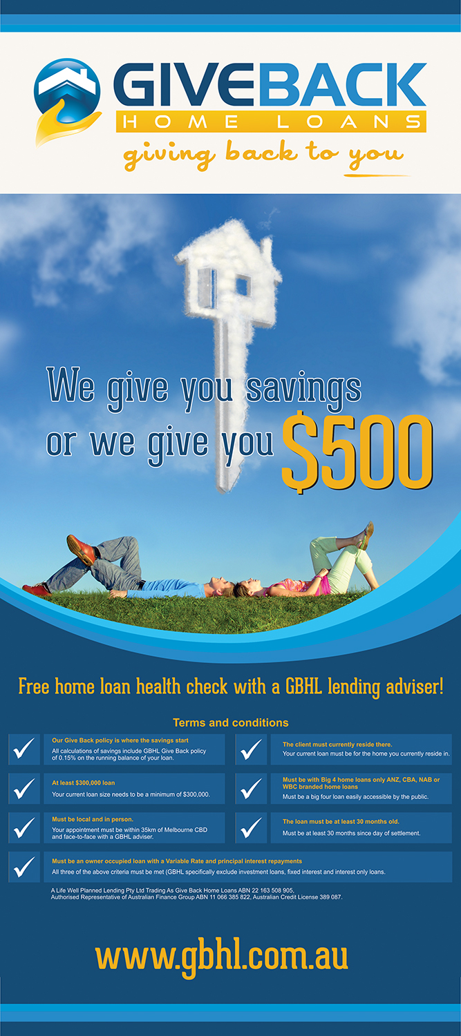 Diseño de Señalética por Bins para Give Back Home Loans | Diseño #10600012