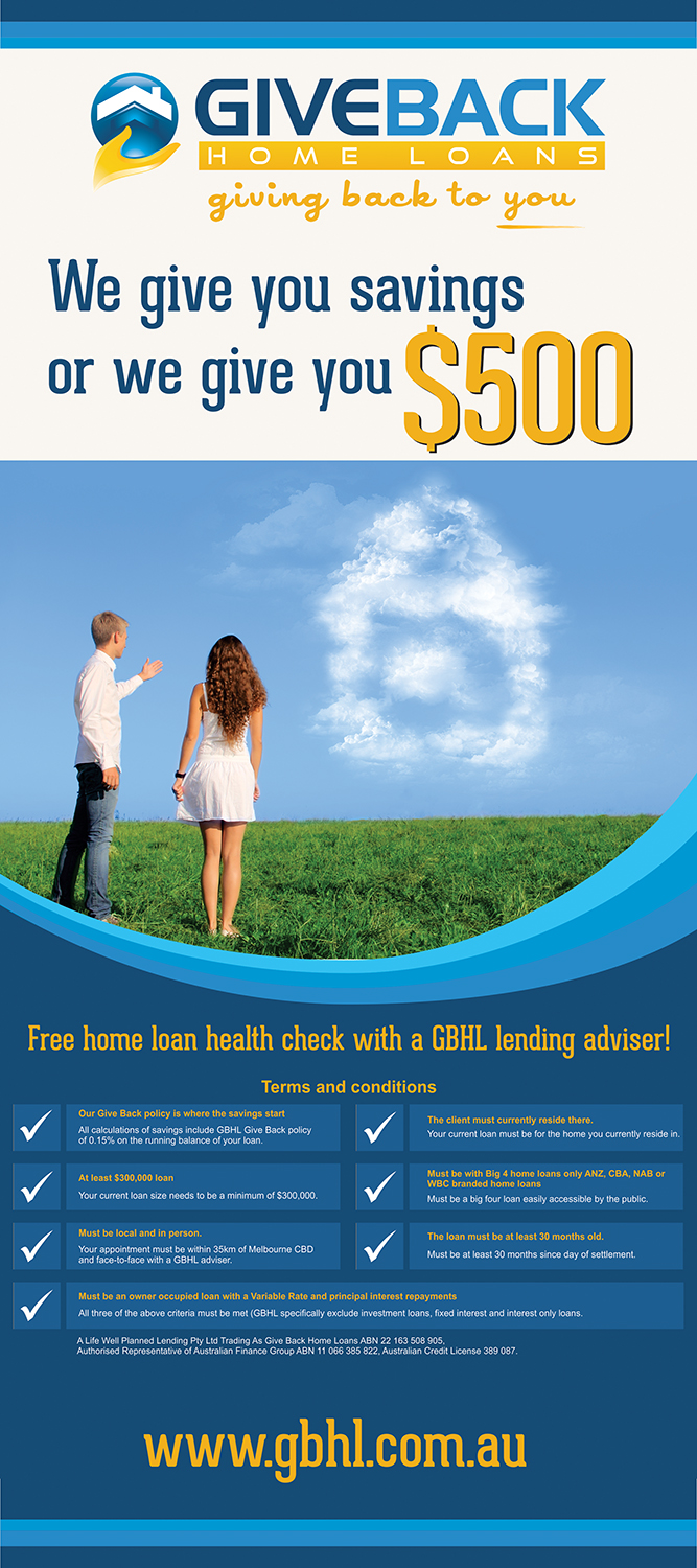 Signage Design by Bins for Give Back Home Loans | Design #10600013