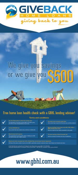 Schilder-Design von Bins für Give Back Home Loans | Design: #10600015