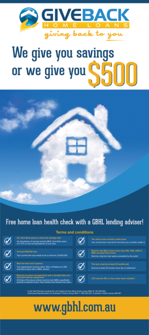 Schilder-Design von Bins für Give Back Home Loans | Design: #10739880