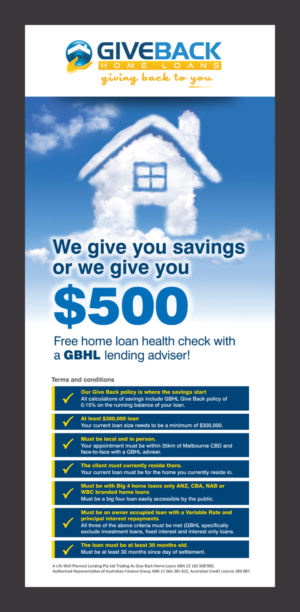 Design de Panneau par rkailas pour Give Back Home Loans | Design #10660745