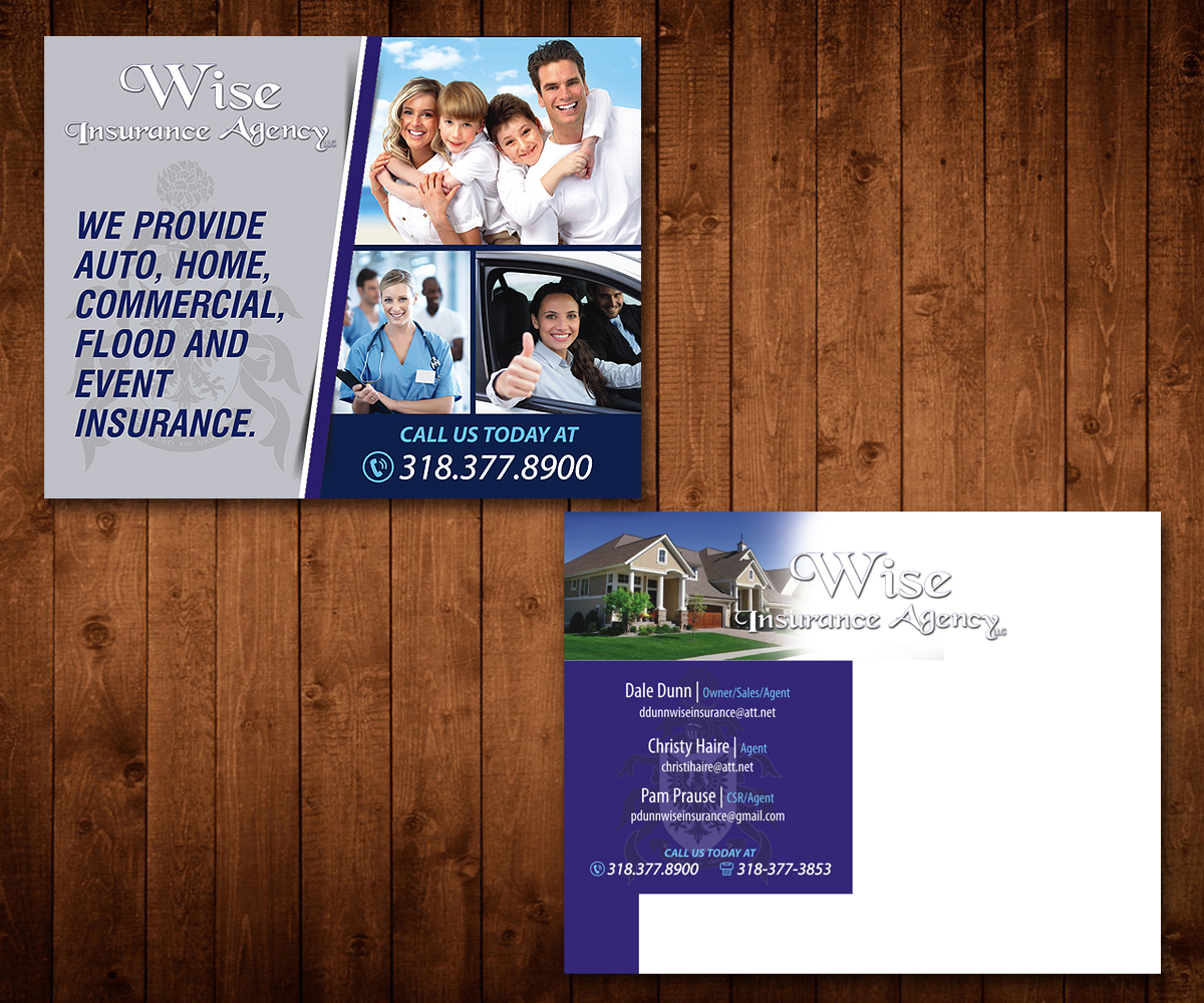 Postcard Design by Designers Hub for wise insurance agency | Design #10613137