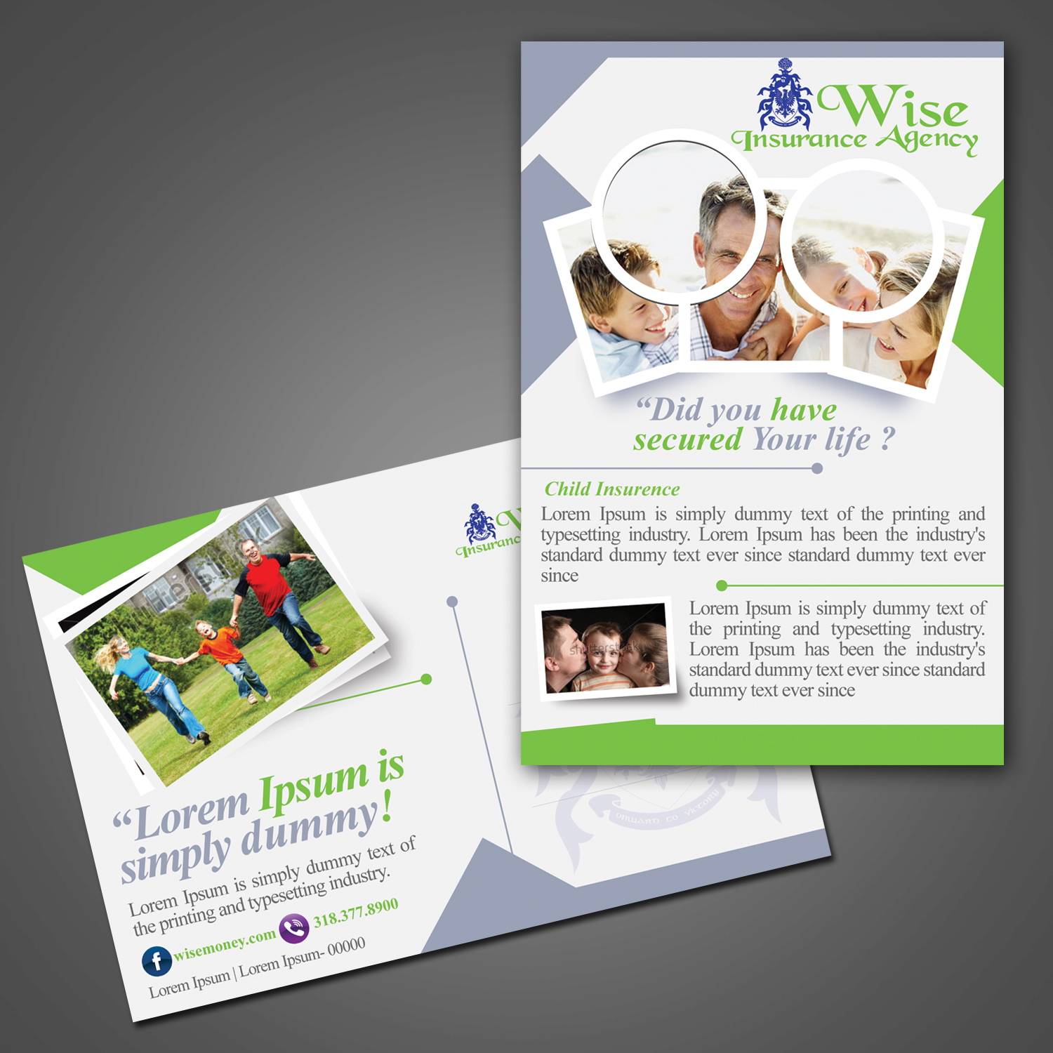 Postcard Design by Kreative Fingers for wise insurance agency | Design #10602797