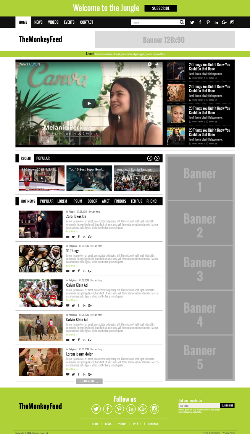 Web Design by lionx for TheMonkeyFeed | Design #10605792