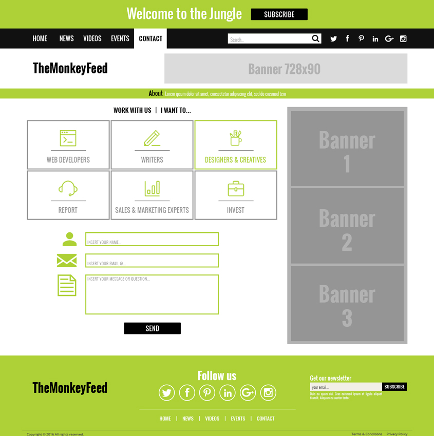Web Design by lionx for TheMonkeyFeed | Design #10605793